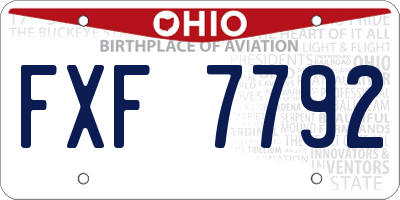 OH license plate FXF7792