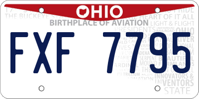 OH license plate FXF7795