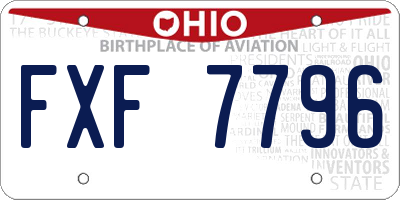 OH license plate FXF7796