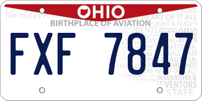 OH license plate FXF7847