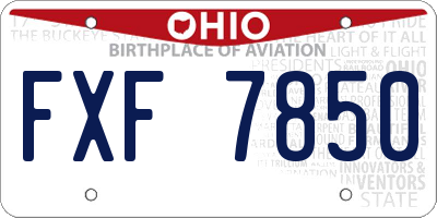 OH license plate FXF7850