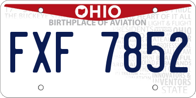 OH license plate FXF7852