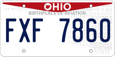 OH license plate FXF7860