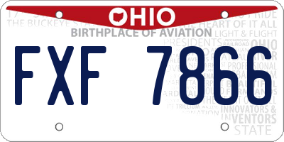 OH license plate FXF7866