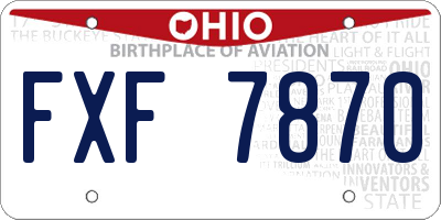OH license plate FXF7870