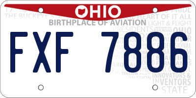 OH license plate FXF7886