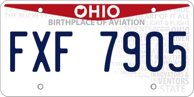 OH license plate FXF7905