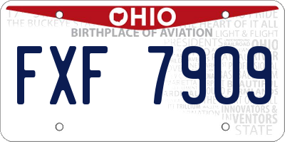 OH license plate FXF7909