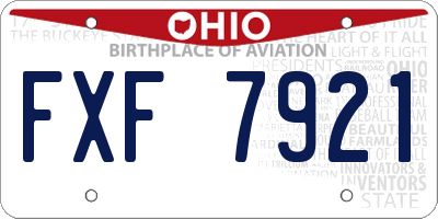 OH license plate FXF7921