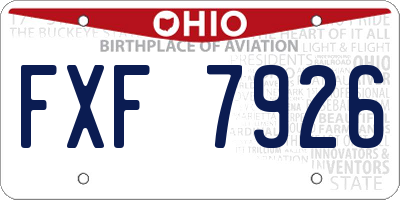 OH license plate FXF7926