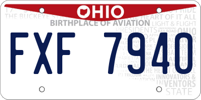 OH license plate FXF7940
