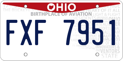 OH license plate FXF7951