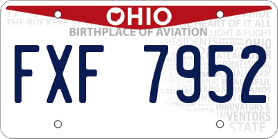 OH license plate FXF7952