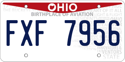 OH license plate FXF7956