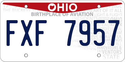 OH license plate FXF7957
