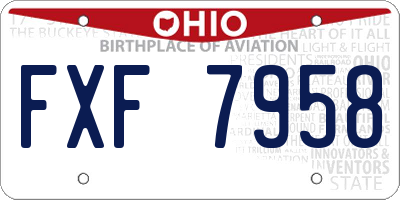 OH license plate FXF7958