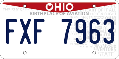 OH license plate FXF7963
