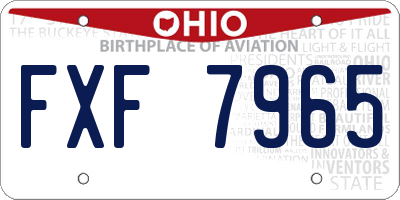 OH license plate FXF7965