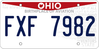 OH license plate FXF7982