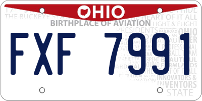 OH license plate FXF7991