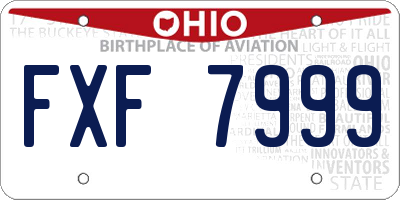 OH license plate FXF7999