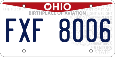 OH license plate FXF8006