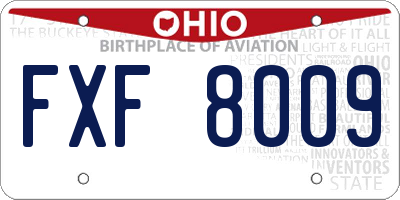 OH license plate FXF8009