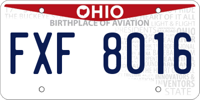 OH license plate FXF8016