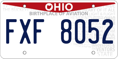 OH license plate FXF8052
