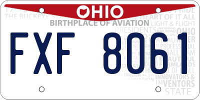 OH license plate FXF8061