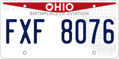 OH license plate FXF8076