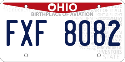 OH license plate FXF8082