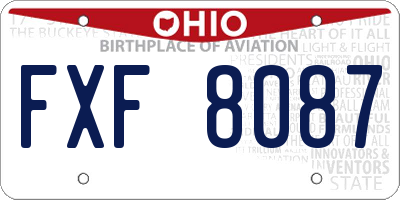 OH license plate FXF8087