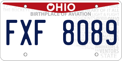 OH license plate FXF8089