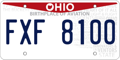 OH license plate FXF8100