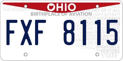 OH license plate FXF8115