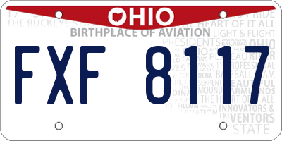 OH license plate FXF8117