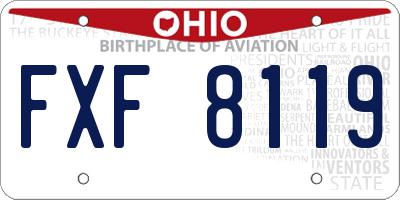 OH license plate FXF8119