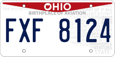 OH license plate FXF8124