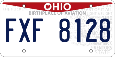 OH license plate FXF8128