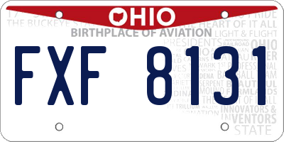 OH license plate FXF8131
