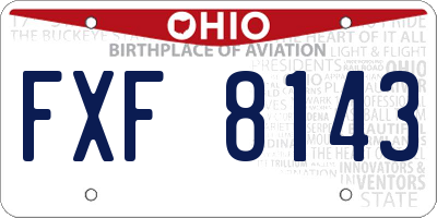 OH license plate FXF8143