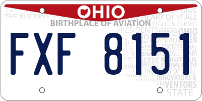 OH license plate FXF8151