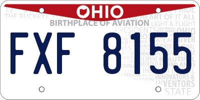 OH license plate FXF8155