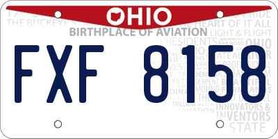 OH license plate FXF8158