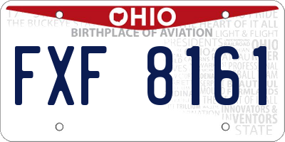 OH license plate FXF8161