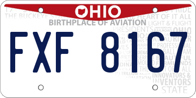 OH license plate FXF8167