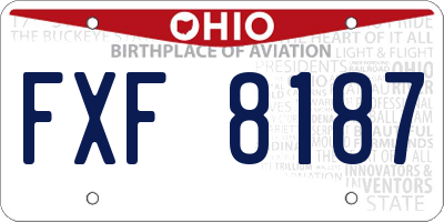 OH license plate FXF8187