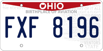 OH license plate FXF8196