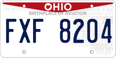 OH license plate FXF8204